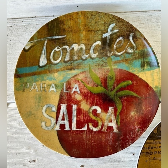 3-8 1/4” DECORATIVE FRUIT, CHINA PLATES. COLORFUL FARMHOUSE PLATES. - Picture 3 of 7